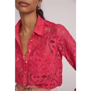 Maeve Anthropologie Eyelet Button Down Blouse Size 10